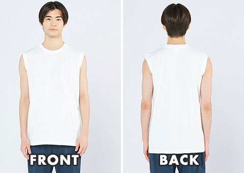 00115-CNS 5.6オンス ヘビーウェイトスリーブレスTシャツ｜FRONT、BACK