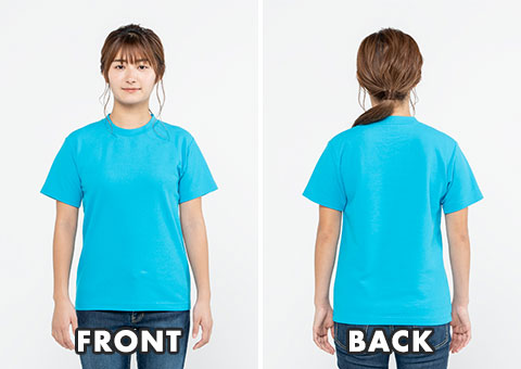 00117-VPT 5.8オンス　TCクルーネックTシャツ｜FRONT、BACK