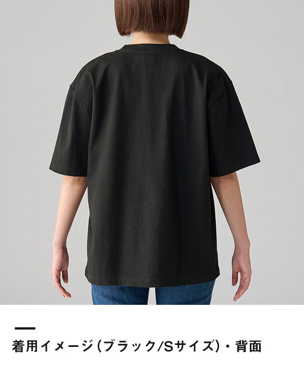 7.4オンス スーパーヘビービッグTシャツ（00147-BHV）着用イメージ（ブラック／Sサイズ）背面