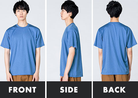 00300-ACT 4.4オンス　ドライTシャツ｜FRONT、SIDE、BACK