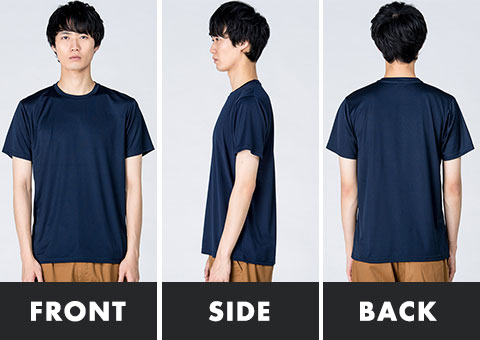 00350-AIT 3.5オンス　インターロックドライTシャツ｜FRONT、SIDE、BACK