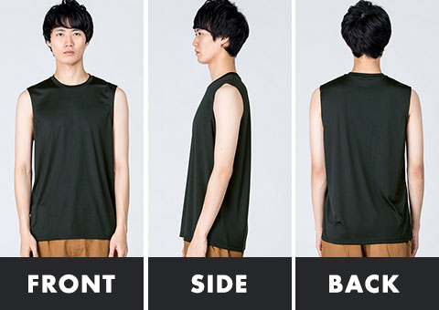 00353-AIN 3.5オンス　インターロックドライノースリーブ｜FRONT、SIDE、BACK