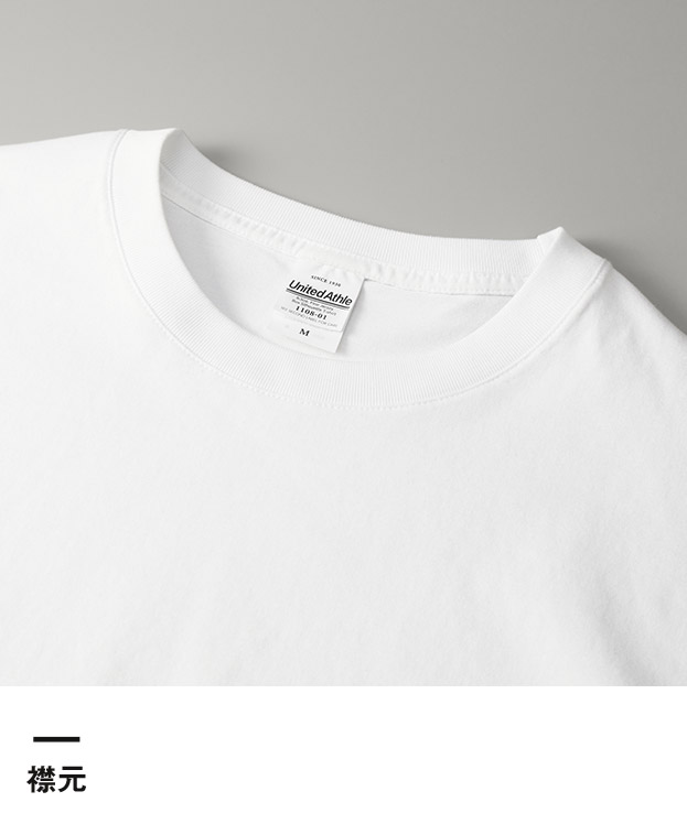 6.5オンス ファインジャージー ボックスシルエット Tシャツ（1108-01）襟元