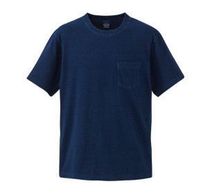 5.3オンス　インディゴTシャツ（ポケット付）【在庫限り商品】