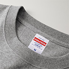 6.0オンス　オープンエンドヘヴィーウェイトTシャツ【在庫限り商品】（4208-01）首元（714　ヘザーグレー）