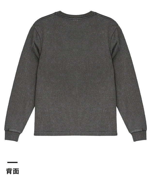 6.2オンス オープンエンド フェードウォッシュ ロングスリーブ Tシャツ（2.1インチリブ）（4231-01）背面