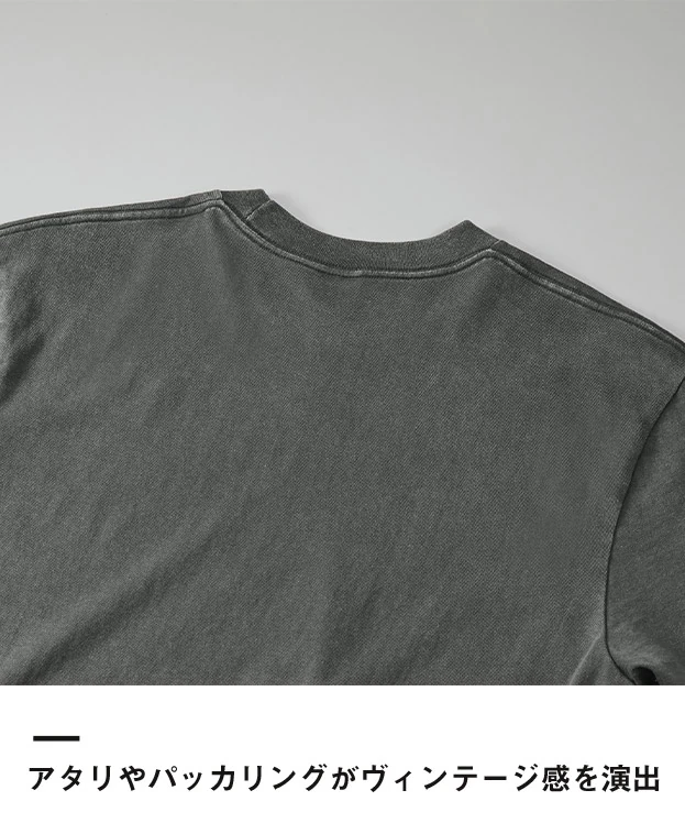6.2オンス オープンエンド フェードウォッシュ ロングスリーブ Tシャツ（2.1インチリブ）（4231-01）アタリやパッカリングがヴィンテージ感を演出