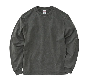 6.2オンス オープンエンド フェードウォッシュ ロングスリーブ Tシャツ（2.1インチリブ）