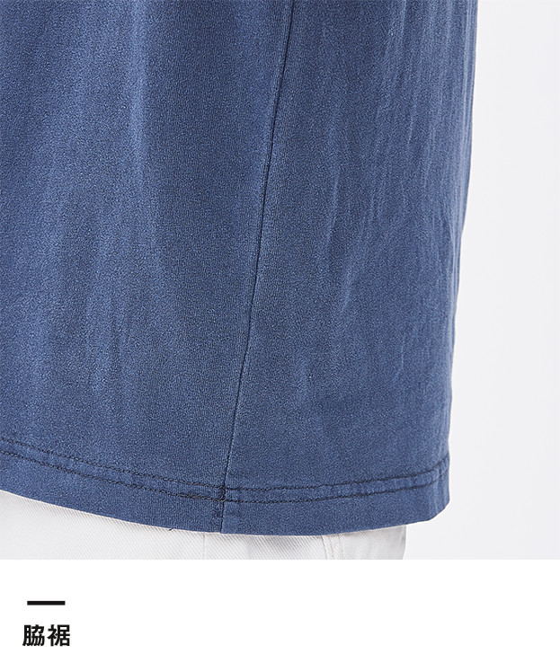 5.6オンス　ピグメントダイロングスリーブTシャツ（4256-01）脇裾