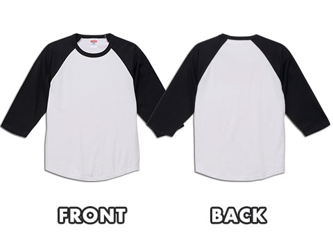 5045-01 5.6オンス　ラグラン3/4スリーブTシャツ｜FRONT、BACK