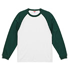 5.6オンス ラグラン ロングスリーブ Tシャツ（1.6インチリブ）（5048-01）正面