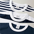 5.6オンス ボーダーTシャツ（5625-01）襟（上から1.2cm・5.0cm・15.0cmピッチ）