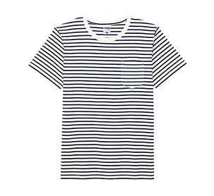 5.3オンス ユーロポケット付きボーダーTシャツ