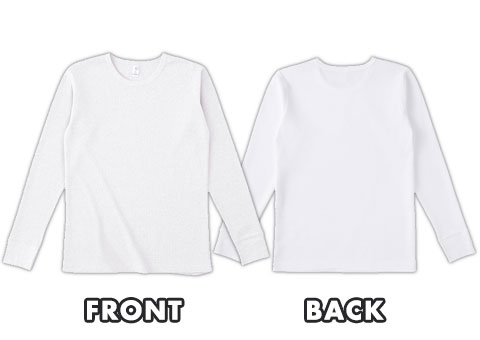 TML-130 ワッフルロングスリーブTシャツ｜FRONT、BACK