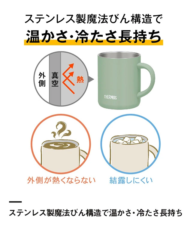 サーモス 真空断熱マグカップ 350ml/JDG（JDG-352C）ステンレス製魔法びん構造で温かさ・冷たさ長持ち
