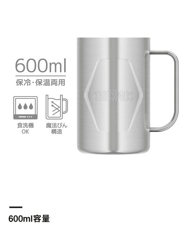 サーモス 真空断熱ジョッキ 600ml/JDKエンボス（JDK-601-S2）600ml容量