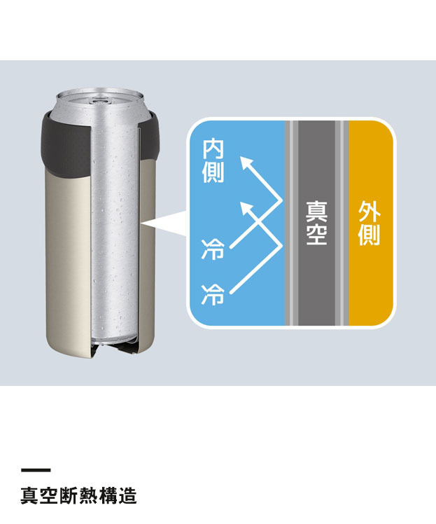 サーモス 保冷缶ホルダー 500ml缶用/JDU（JDU-500）真空断熱構造