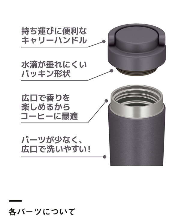 サーモス 真空断熱ケータイタンブラー 320ml/JOV（JOV-320）各パーツについて