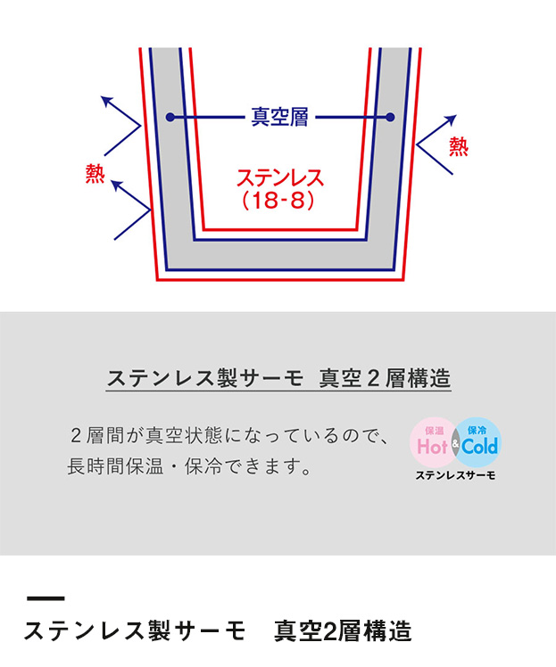 ステンレスサーモタンブラー550ml（SNS-0300121）ステンレス製サーモ　真空2層構造