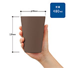 シンプルタンブラー480ml(コーヒー配合タイプ)（SNS-0300298）サイズについて