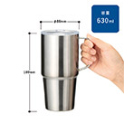 フタ付サーモトールマグ630ml（SNS-0300921）サイズについて