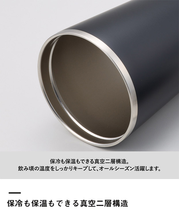 ストロー付ステンレスサーモタンブラー470ml（SNS-0300925）保冷も保温もできる真空二層構造