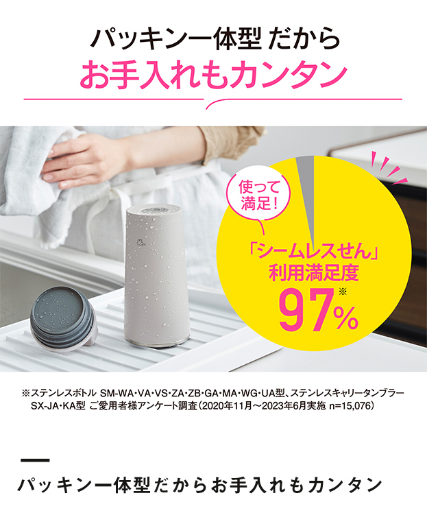 象印 ステンレスキャリータンブラー（SX-JS型)　300ml（SX-JS30）パッキン一体型だからお手入れもカンタン