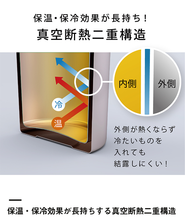 アトラス CURRENT フタ付きコーヒーマグカップ 330ml（ASM-330）保温・保冷効果が長持ちする真空断熱二重構造
