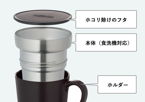 JDC-351 サーモス 保温マグカップ　350ｍｌ｜フタ・本体・ホルダー