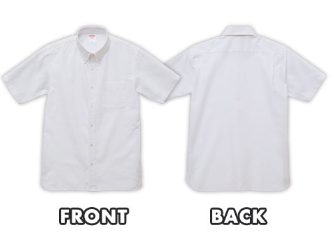 1268-01 オックスフォードボタンダウンショートスリーブシャツ｜FRONT、BACK