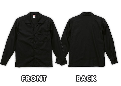 1760-01 T/Cオープンカラーロングスリーブシャツ｜FRONT、BACK