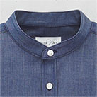 バンドカラー長袖シャツ（FB4571U）細めのバンドカラー