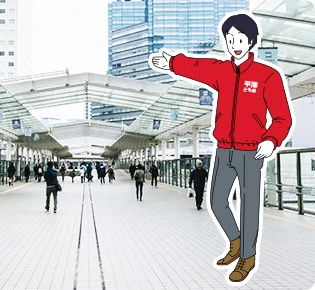 活用シーン2｜駅前や街頭演説の防寒ブルゾン