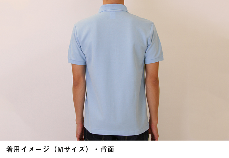 5.8オンス　T/Cポロシャツ（ポケット無し）｜着用イメージ（Mサイズ）・背面