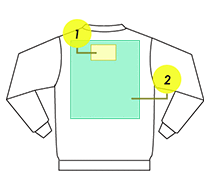 トレーナー印刷可能範囲(背面)