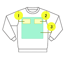 トレーナー印刷可能範囲(前面)