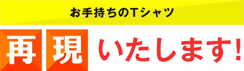 お手持ちのTシャツ再現いたします！