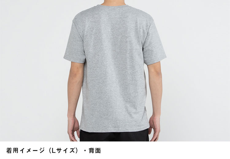 5.0オンス　ベーシックTシャツ｜着用イメージ（Lサイズ）・背面