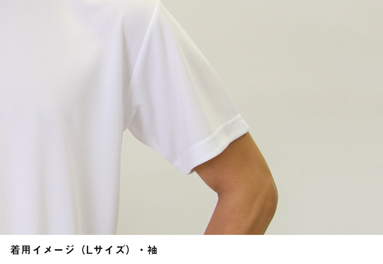 4.4オンス　ドライTシャツ｜着用イメージ（Lサイズ）・袖
