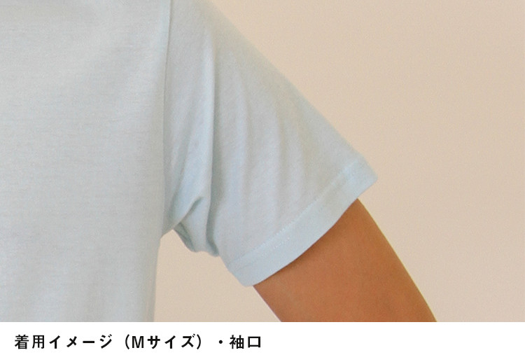 4.0オンス　ライトウェイトＴシャツ｜着用イメージ（Mサイズ）・袖