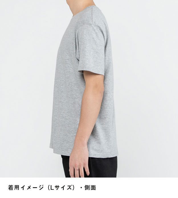 5.0オンス　ベーシックTシャツ｜着用イメージ（Lサイズ）・側面