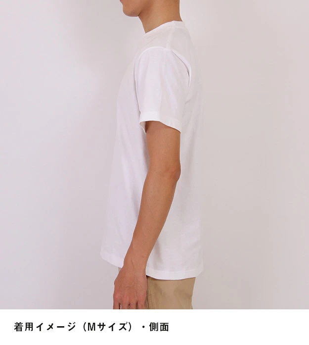 5.6オンス　ヘビーウェイトＴシャツ｜着用イメージ（Mサイズ）・側面